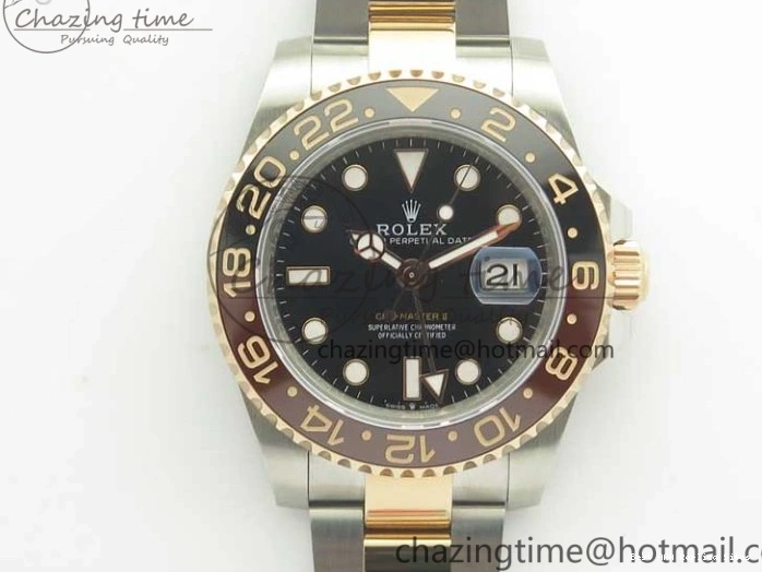 AAA Replica Watches Best Black Resilient BP RG GMT-Master RG Bezel Brown Black II on 126711CHNR SS Bracelet 3365 Dial Edition Ceramic SS 0118